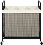 STO STO Laundry Hamper 3 Section, 120L Rolling Laundry Sorter Cart with Removable and Washable Liner Bag, Clothes Hamper with Wheels and Metal Handle for Laundry Room and Bedroom by STOSTO
