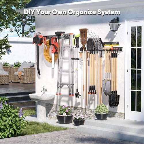 Nacial Heavy Duty Garden Tool Organizer Metal Wall Mount, 64 inches - Image 4