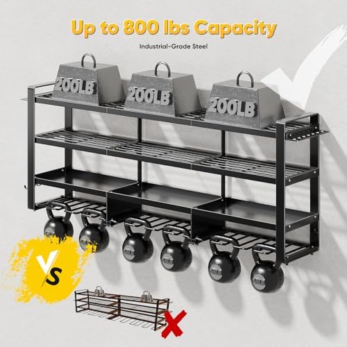 POKIPO 49" W Large Power Tool Organizer Wall Mount, 4 Layer Heavy Duty Loads 800 lbs, Tool Storage Rack Holds 12 Cordless Drills, Large Capacity Battery Holder for Garage, Gift for Men - Image 4