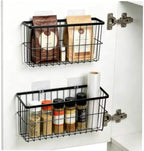 2Pack Cabinet Door Organizer, Self-Adhesive Lid Storage Box for Cabinet Storage, Wall-Mounted Storage Basket Rack, Suitable for Kitchen, Refrigerator, and Bathrooms by Unknown