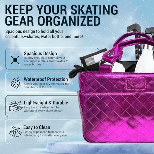Kami-So Ice Skate Bag Tote | Skate Bag Organizer with Multi-purpose Pockets | Ideal for Water Bottle, Gloves & Accessories - Image 2