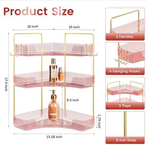 Corner Bathroom Counter Organizer 3-Tier Bathroom Organizer - Image 2