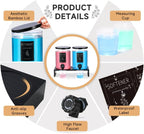 Glass Laundry Detergent Dispenser with Shelf & Black Bamboo Lid - 120 Oz Liquid Detergent, Laundry Soap & Fabric Softener Dispenser for Laundry Room Organization and Storage with 2 Cups & 8 Labels - Image 2