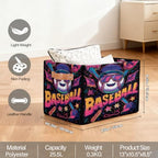 Baseball Storage Basket Toy Storage Bins Collapsible Cube Organizer - Image 2