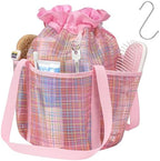 Mesh Shower Caddy Portable with Drawstring - 2-Handle Shower Bag for Dorm by F-color