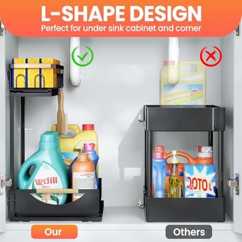 Under Sink Organizer and Storage for Bathroom and Kitchen - 2 Pack 2 Tier - Image 4