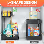 Under Sink Organizer and Storage for Bathroom and Kitchen - 2 Pack 2 Tier - Image 4