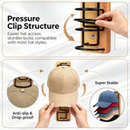2 Pack Wooden Hat Rack, Each Holds 11 Baseball Caps, Adhesive/Screw Mount - Image 3