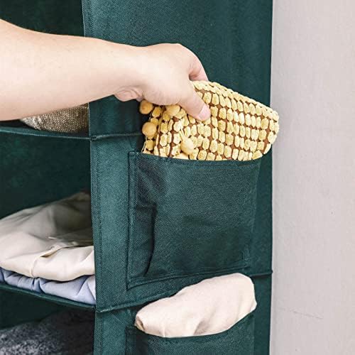 YOUDENOVA Hanging Closet Organizer and Storage, 6-Shelf, Green | Breathable Fabric, Clothes Organizer with 2 Side Pockets, Hanging Shelves for Closet Storage, Dorm Room Essentials for Guys - Image 6
