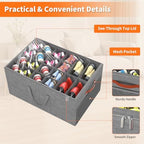 Aokeyee 2 Pack Shoe Organizer for Closet, Large Shoe Storage Box, Grey - Image 4