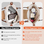 LOUKAYCCI Felt Purse Organizer Insert for Longchamp Le Pliage M Handbag Insert (Medium Beige) - Image 3