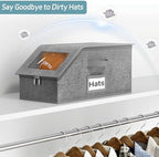 AOODA 2 PCS Stackable Hat Storage for Baseball Caps, Holds up to 24 Caps Cap Organizer for Closet, Sturdy Hat Boxes for Men with Cardboard, Slate Grey - Image 5