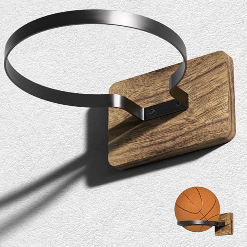 Wall Mount Basketball Holder, Ball Storage Holders Display Rack for Autograph Basketball, Football, Soccer, Volleyball Collection, Sports Accessories Organizer for Player Fans - Image 2