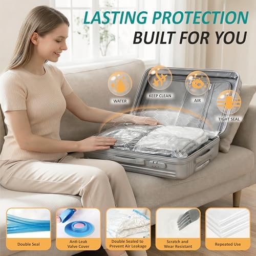 Travel Vacuum Storage Bags with Rechargeable Cordless USB Pump, 30 Combo - Image 6
