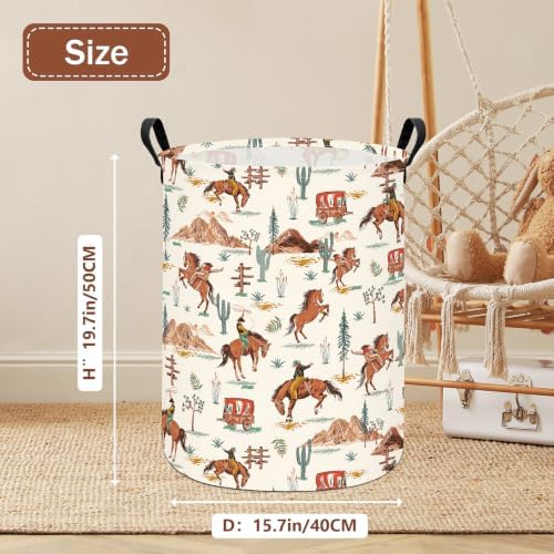 Western Cowboy Fabric Storage Bin,Nursery Organizer Basket - Image 2