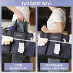 SCAVATA Wearable Caddy Bag, Cleaning Supplies Organizer With Handle & Shoulder Straps for Housekeepers, Under Sink & Car Tool Organizers With 4 Foldable Divider (NavyBlue) - Image 6