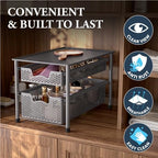 Simple Houseware Stackable 2 Tier Sliding Basket Organizer Drawer, Silver - Image 5