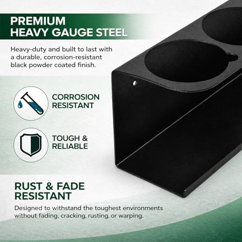 2 Pack Wall-Mounted Spray Bottle Holder, Heavy-Duty Steel Black Aerosol Can Storage Rack with 10 Holes, Spray Paint Can Organizer for Garage, Shop, Home, Tool Trailer & Service Truck - Image 5