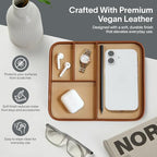 Nordik Leather Valet Tray - Medium EDC Tray - Sand Brown 9.5 x 7.9 in - Image 3