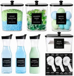 4+3 Pack Laundry Pods Containers & Dryer Sheet Holder & Laundry Detergent Dispenser, Laundry Room Organization and Storage Jars with Lids, Labels and Scoops for Scent Booster, Powder, Pods by Unknown