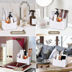 Ayswupt Toothbrush Holders for Bathrooms,Electric Toothbrush and Toothpaste Holder with Divider for Bathroom Countertop Organizer,Toothbrush Caddy for Kids Family Counter Vanity Storage White - Image 5