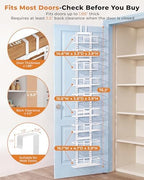 EVERIE Over the Door Pantry Organizer, 9-Tier Heavy Duty Door Storage Rack with Solid Bottom Baskets, Stable No-Bumping Design, Adjustable Hanging Shelves for Kitchen Pantry - Image 6