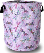 Watercolor Dragonfly Laundry Basket Oxford Cloth Foldable Hamper18.9x16.5In by SELIONLIKN