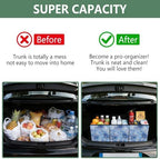 Trunk Organizer Collapsible Car Organizer with Handle Car Storage Box Bin for Groceries SUV Utility Tote Bag Portable Vehicle Container Blue Star Dot Gold Sky - Image 4