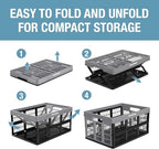 CleverMade Collapsible Utility Crate (Recycled) - 45L - Ocean (3PK) - Image 4