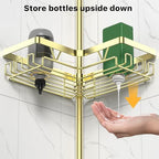 DAOYA Shower Caddy Tension Pole, Gold Corner Shower Caddy Organizer 4 Tier - Image 4