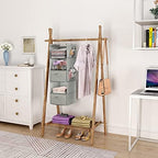 MAX Houser 5 Tier Shelf Hanging Closet Organizer, Cloth Hanging Shelf with 2 Sturdy Hooks for Storage, Foldable (Light Grey-D2) | Foldable Fabric Hanging Shelves for Closet, Cloth Hanging Shelves with 2 sturdy hanging hooks, Small Space Saver - Image 2