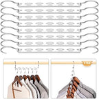 HOUSE DAY Closet Organizers and Storage Magic Hangers Stainless Steel Space Saving Hangers Upgraded Sturdy Drop Down Hanger Clothes Hangers Space Saving College Dorm Room Essentials 8PACK by HOUSEDAY