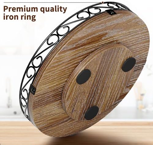 13" Lazy Susan Turntable Organizer for Table Top, Wood Lazy Susan Cabinet - Image 5
