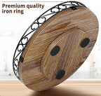 12" Lazy Susan Turntable Organizer for Table Top, Wood Lazy Susan Cabinet - Image 5