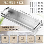 Lallisa 2 Pieces Stainless Steel Shelf Bathroom Shower Floating Shelves Wall Mounted Shower Caddy Basket Shelf Storage Organizer Shelves for Bathroom, Kitchen, Living Room(15.75 Inch/ 40 cm,Silver) - Image 3