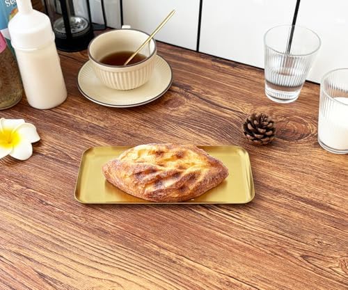 Small Gold Tray, 8.7 Inch Stainless Steel Serving Tray - Image 7