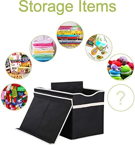 YOLOXO Toy Box Chest, Collapsible Sturdy Storage Bins with Lids, Extra Large Kids Toy Storage Organizer Boxes Bins Baskets for Kids, Boys, Girls, Nursery Room, Playroom, Closet (BLACK) - Image 6