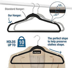 50 Pack Slim Plastic Clothes Hangers, Black | 17.7 in adult size, 0.2 in profile, non-velvet ABS, anti-slip grooves, Closets/dorms/laundry - Image 4