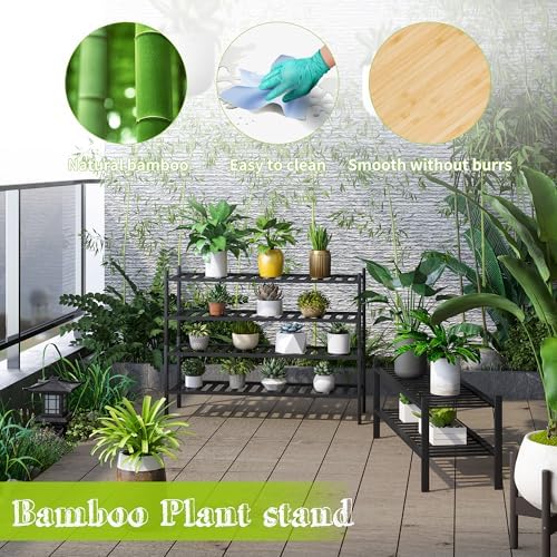 BMOSU 2-Tier Bamboo Extended Shoe Rack Premium Stackable Shoe Shelf Storage Organizer for Hallway Closet Living Room Entryway Organizer (Black Bamboo) - Image 7