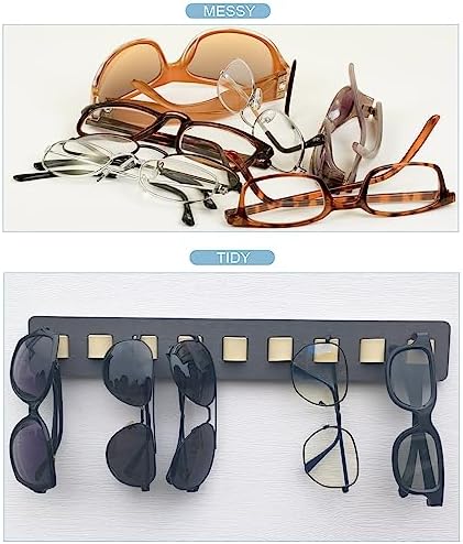 Sunglasses Organizer Wall Mounted Wood Sunglass Holder for Home Glasses Holder/Sunglasses Rack,Home Decor (Gray-1pcs-long) - Image 6