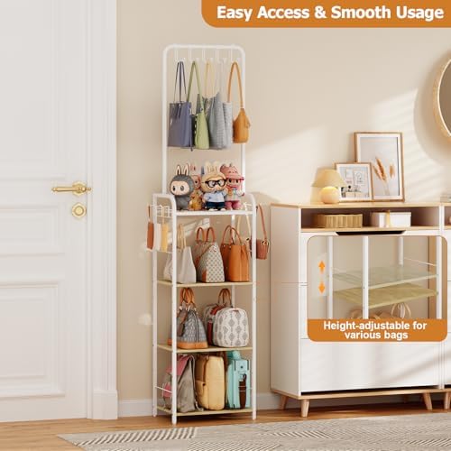 Tall Purse Organizer Stand, Slim Freestanding Handbag Rack for Closet - Image 3