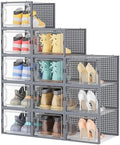 HOMIDEC XL Clear Shoe Storage Boxes, Stackable Shoe Organizer for Closet by DecorateYourHome