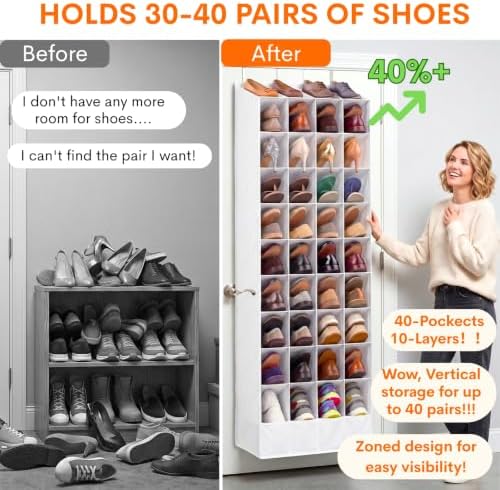 Ofiray-home Over the Door Shoe Organizer, 30-40 Pairs - Image 2