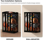 STO STO Ball Storage Basket, Wall-Mounted or Freestanding Garage Ball Organizer Holder, Holds up to 15 Balls, Sports Equipment Organizer with Elastic Front Access for Garage, Gym, Playroom, Black - Image 4