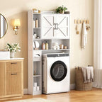 Vabches Over The Toilet Storage Cabinet with 2 Barn Doors, White - Image 6