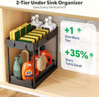 Ekisemio 2 Pack 2-Tier Under Sink Organizers with Sliding Drawer, Black - Image 3