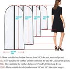 Garment Bags for Hanging Clothes 24'' x 48'' (Set of 6) Suit Covers for Closet Garment Bag Suit Cover for Suits Jacket Dresses Clothes Storage [Upgraded Version] - Image 2