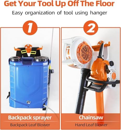 Backpack Blower Rack with Tube Hook, 4 Pack Backpack Blower Wall Mount - Image 4