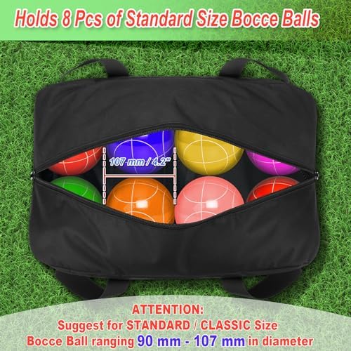 Cosmos Bocce Sets Carry Bag Bocci Storage Organizer Bag for Holding 8 Boccie Balls, Portable Bocce Balls Tote Bag for Carrying Bocce Game Equipment to Backyard Lawn Beach - Image 3