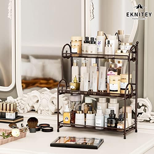 EKNITEY Bathroom Organizer Shelf Countertop - 3 Tier Spice Rack No Assembly - Image 2